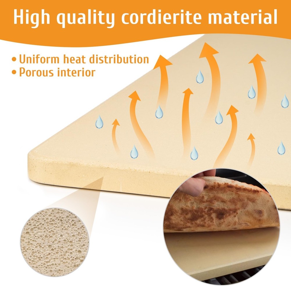 Extra Large Pizza Stone 24" x 18",Cooking Stone for Grill Rectangular, Baking...