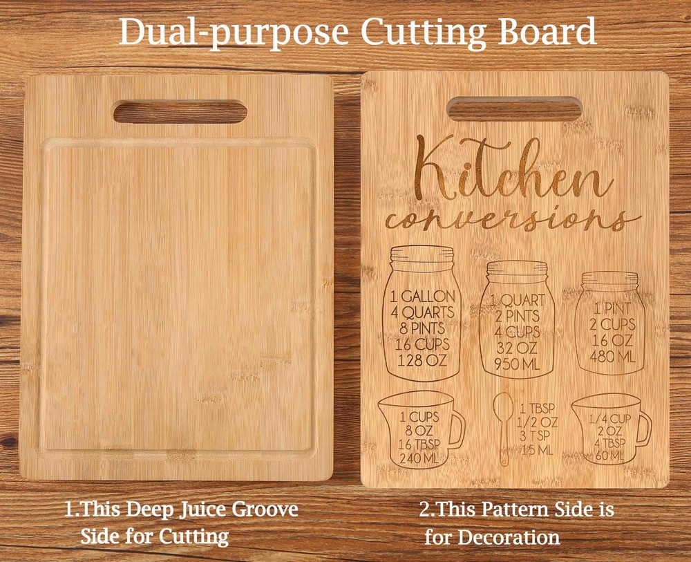 Cutting Board Gift, Measurements Conversion Chart Decor, Home, Kitchen, BBQ