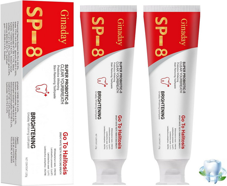 Whitening Toothpaste SP-8 Probiotic 2 Pack Stain Removal Deep Clean