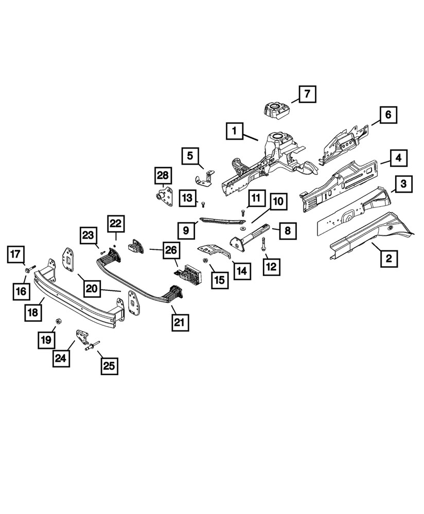 Genuine Mopar Frame Side Rail Left 68439587AA