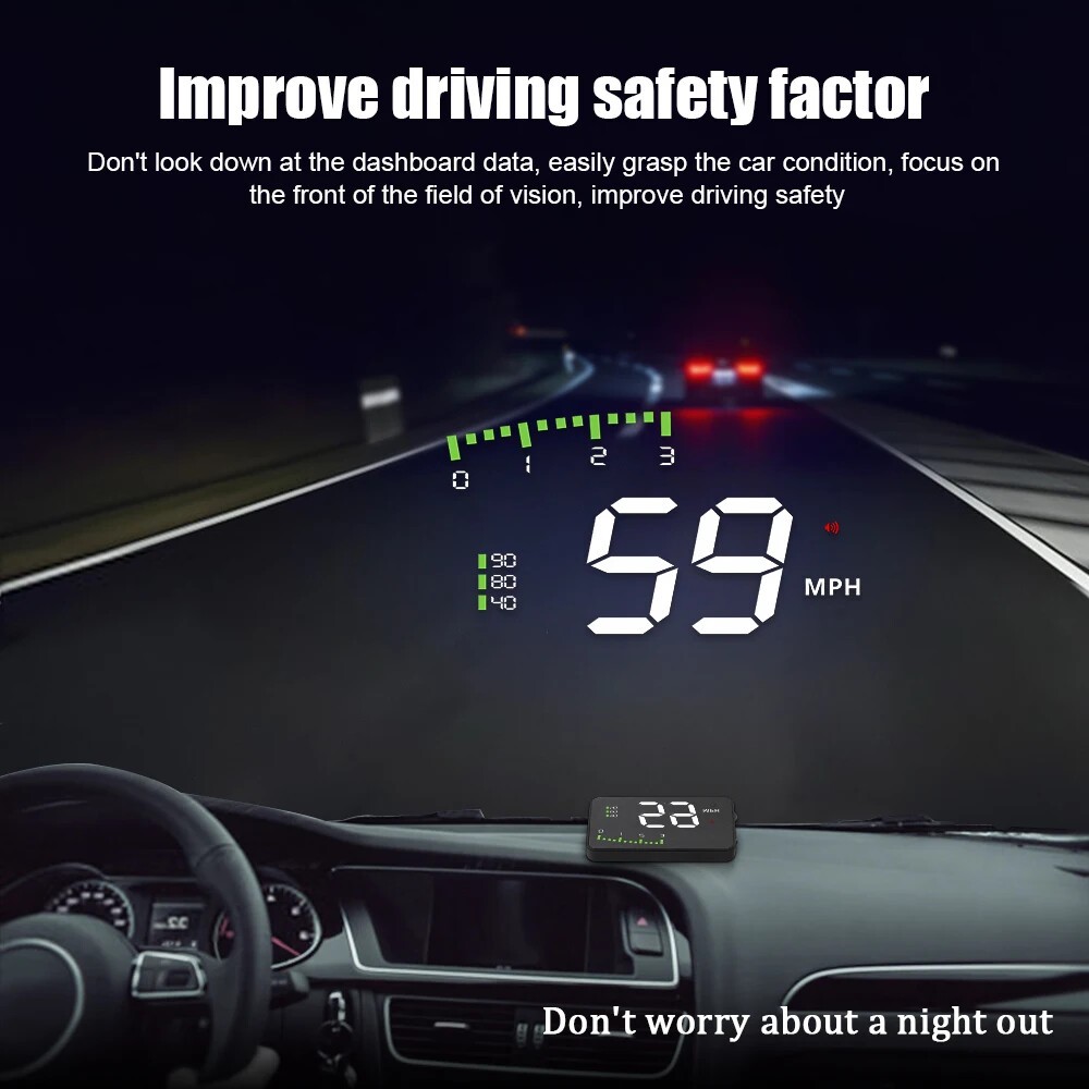HUD Display Head-Up Display Car-Styling Overspeed Warning Windshield Projector