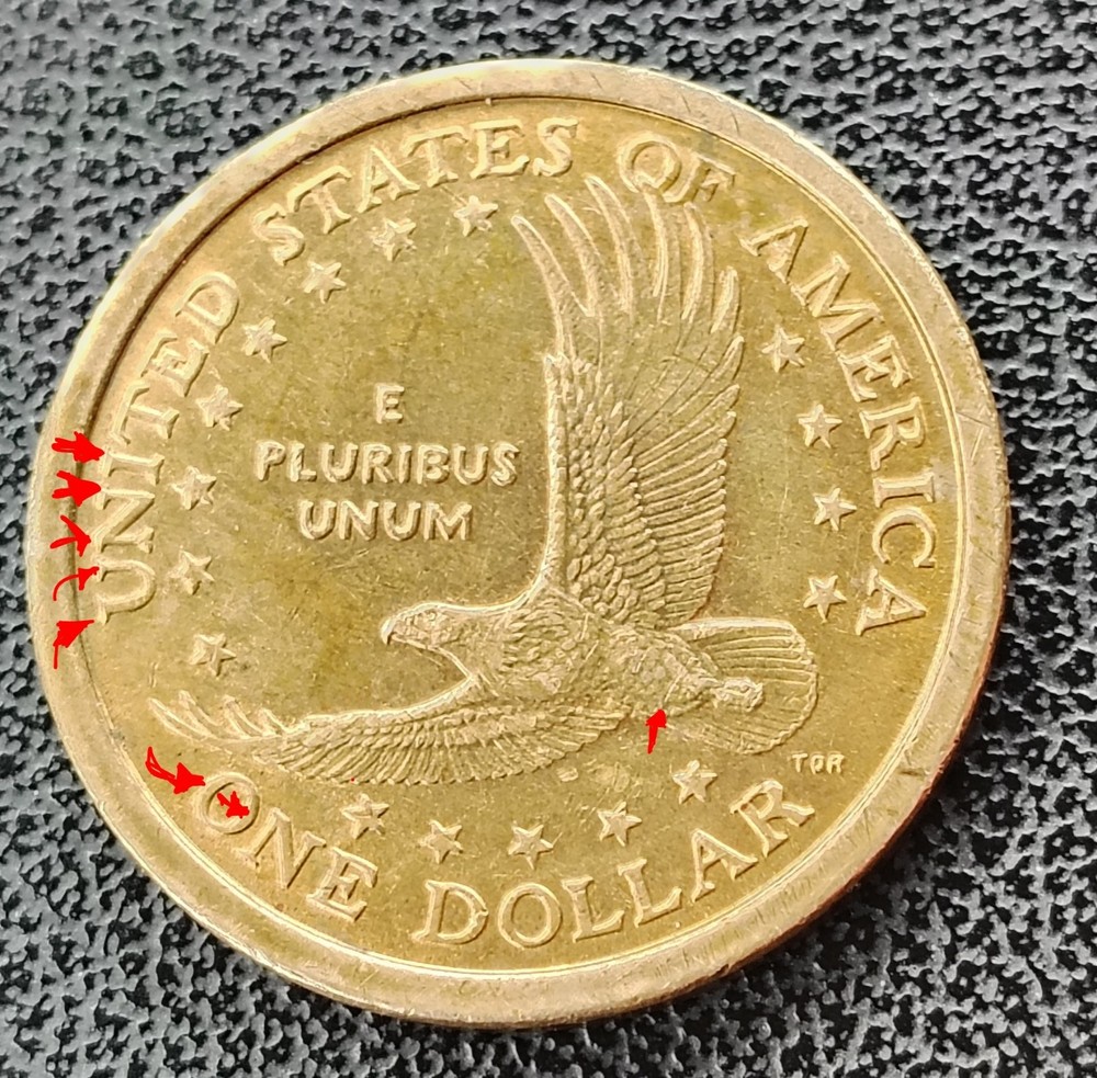 2000 P Sacagawea Injured Eagle & DD Error Coin