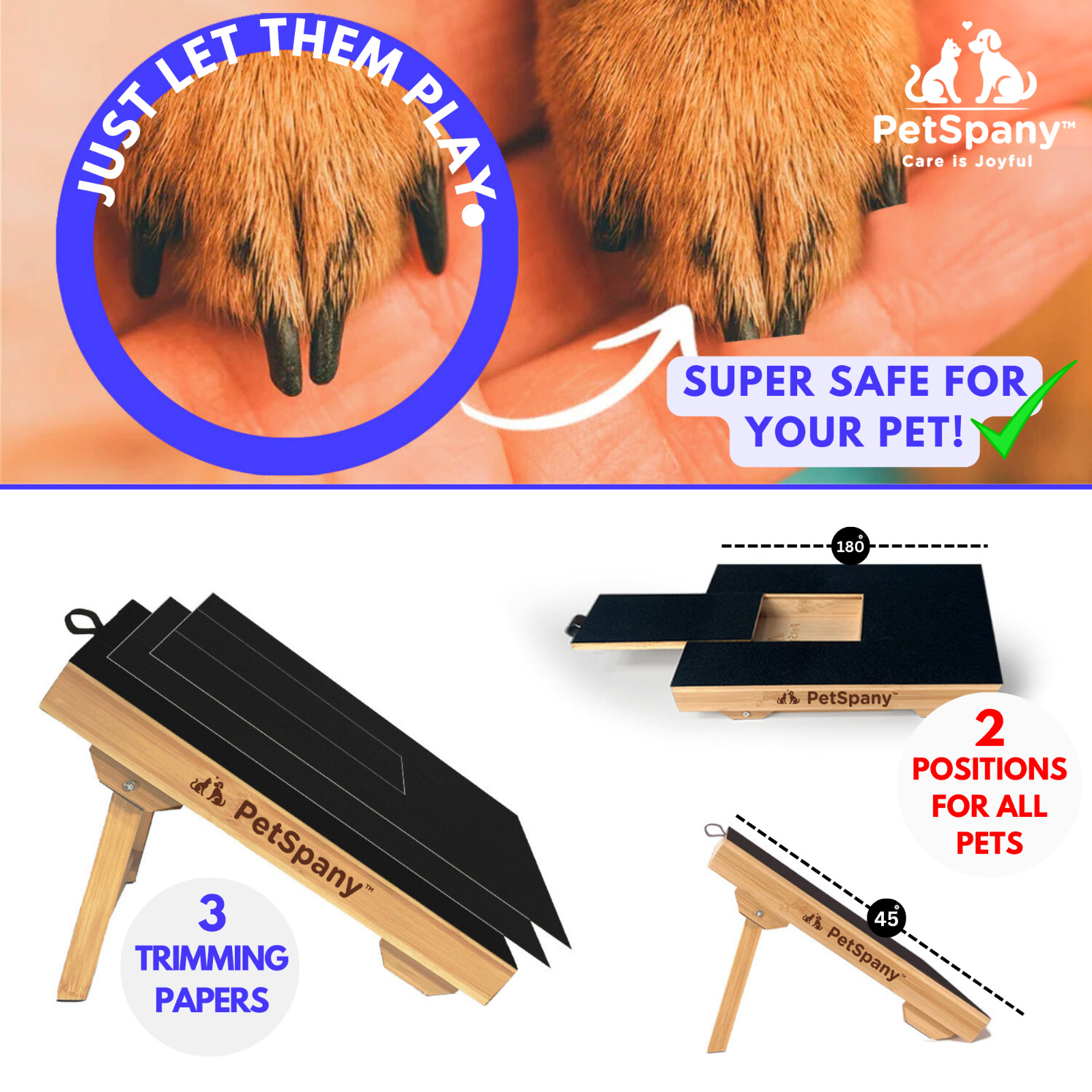 Dog Nail Scratch Board-Bamboo Scratch Pad with Treat Box-Dog Nail File Clipper