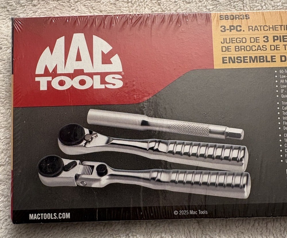 Mac Tools 3 Pc. Ratcheting Bit Driver Set w/Plastic Storage Tray