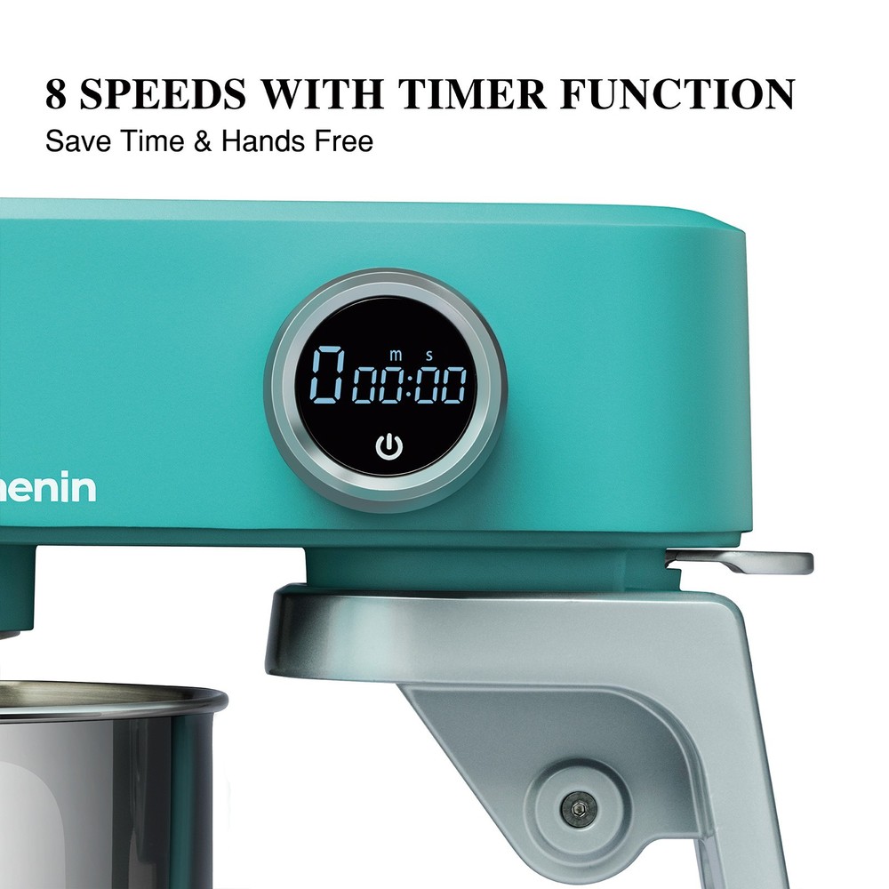 kitchenin 5.3Qt Stand Mixer DC Copper Motor Quiet ≤68dB Timer Flex Paddle used