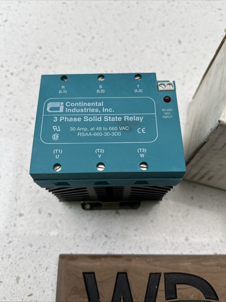 RSAA-660-30-3D0 Continental 3PH Solid State Relay 30Amp 48-660VAC