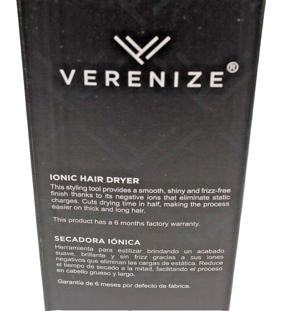 VERENIZE IONIC HAIR DRYER SPEEDS UP THE DRYING PROCESS - 2000 WATTS.