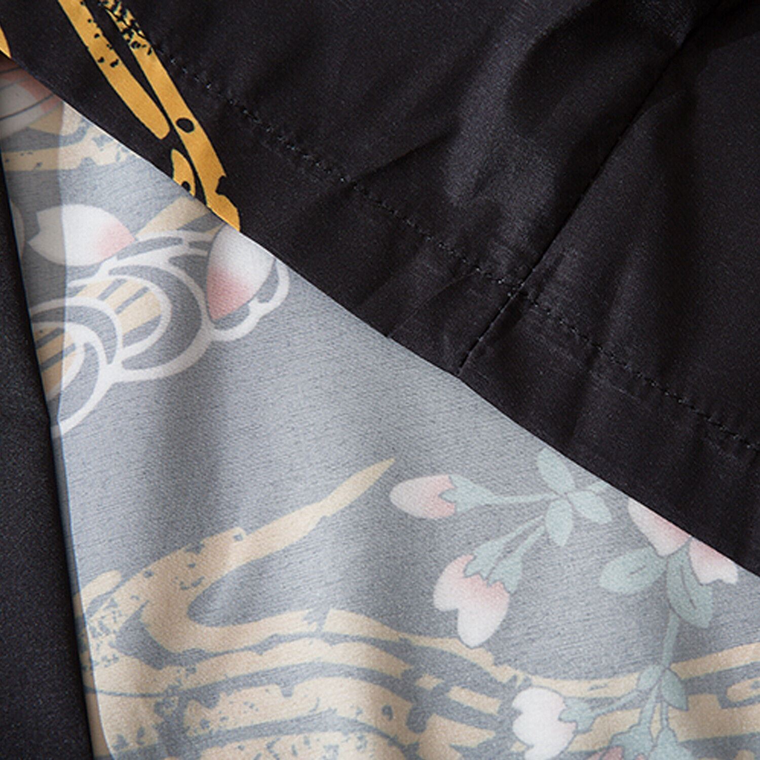 Niepce Men's Flowers and Fish Graphic Lightweight Japanese Kimono Cardigan