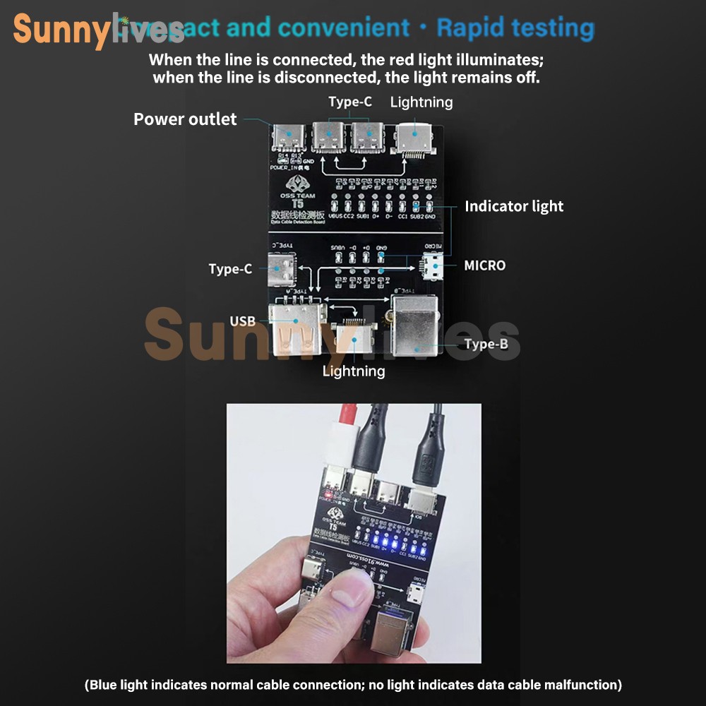 T5 Multifunctional Interface Cable Detection Module Data Cable abnormal testing
