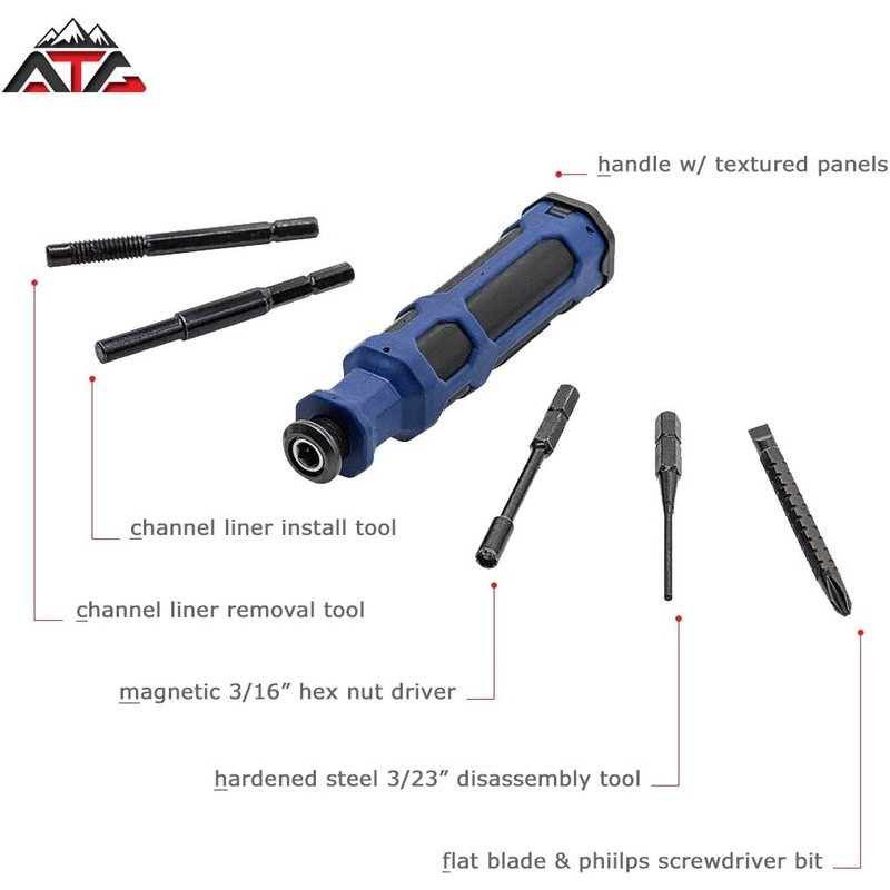 Glock Compatible Front Sight Tool W/ Disassembly Punch & Screwdriver Bits New