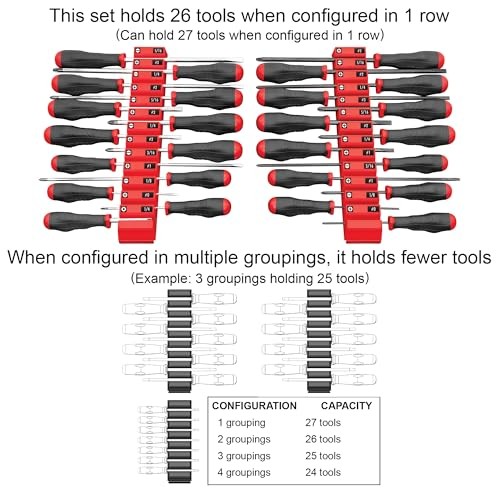 Screwdriver Pro - Modular Screwdriver Organizer for 26 Tools with Anti-Slip