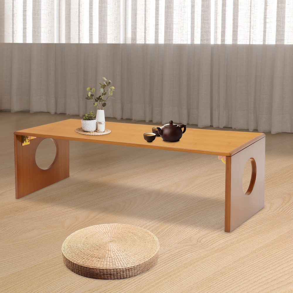 Folding Coffee Table Foldable Low Coffee Table Bamboo Floor Table Desk for Bed