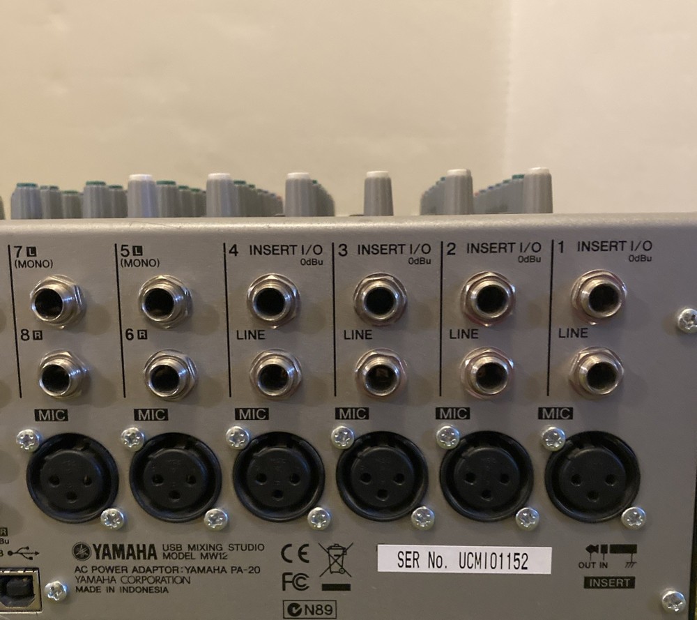 Yamaha USB Mixing Studio MW12 with Instruction Manual, Untested, No Cords