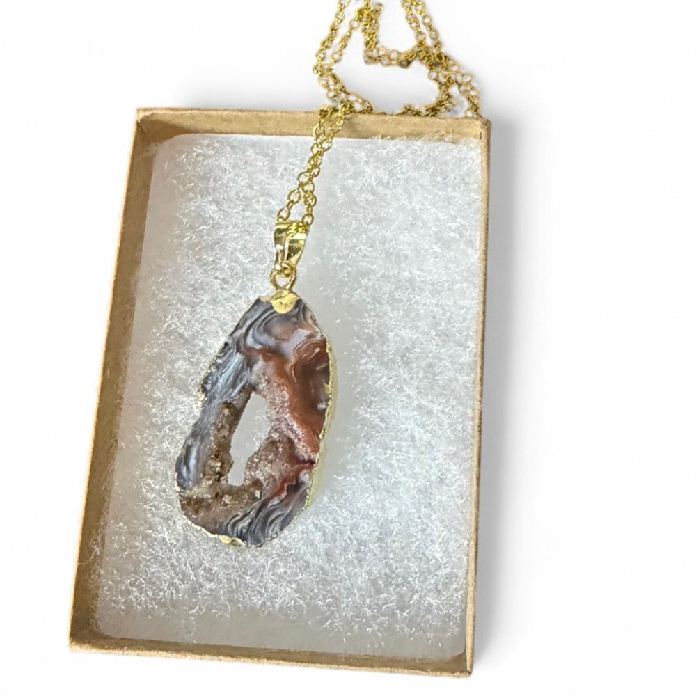 Agate Geode Slice Necklace