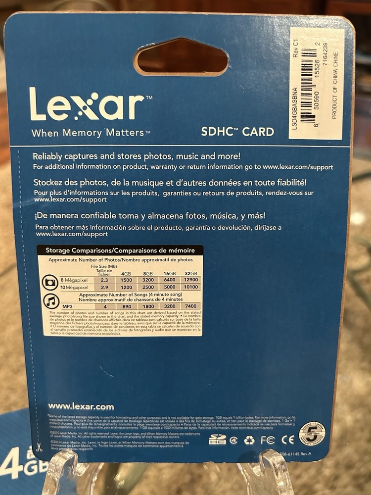 NEW (2) Lexar 4GB Multi-Use Secure Digital SDHC Memory Card Factory Sealed Pkg