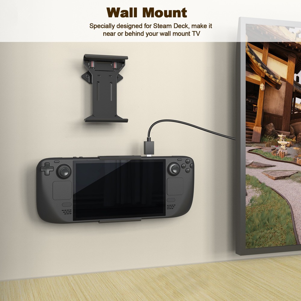 Foldable Console Desktop Back Holder Wall-Mounted Storage Bracket For Steam Deck