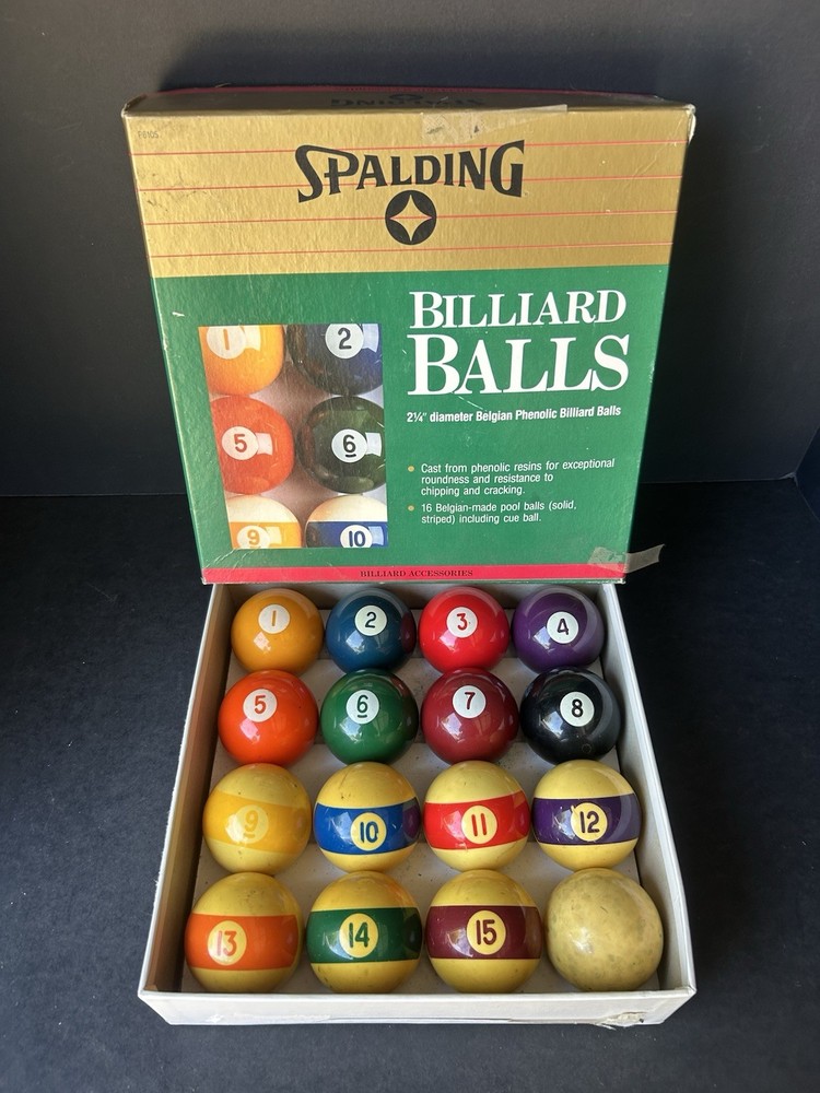 Spaulding 2.25" Diameter Belgian Phenolic Billiard Balls 16 Count