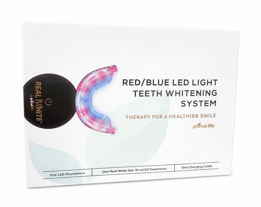 Primal Life Real White Red/Blue LED Teeth Whitening System Mint