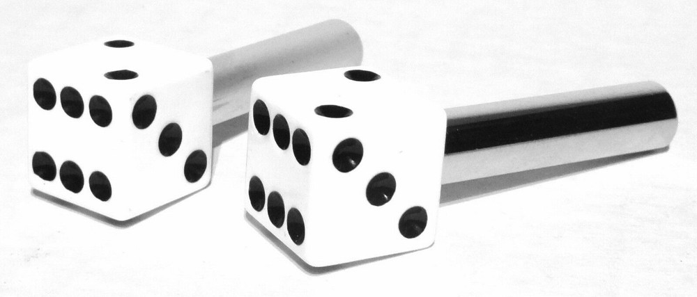 door lock knobs(2) white dice screw on for older Peterbilt Kenworth Freightliner