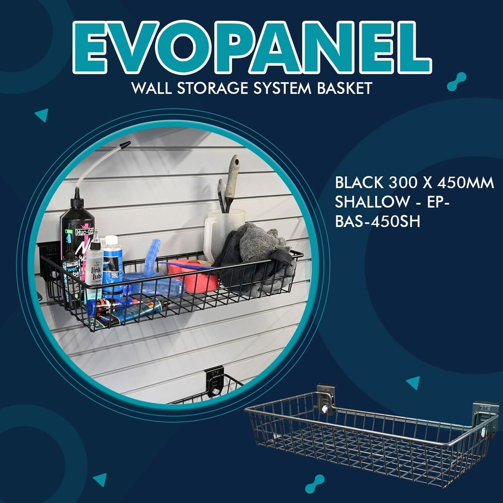 EVOPanel Wall Storage System Shallow Basket EPBAS-450SH