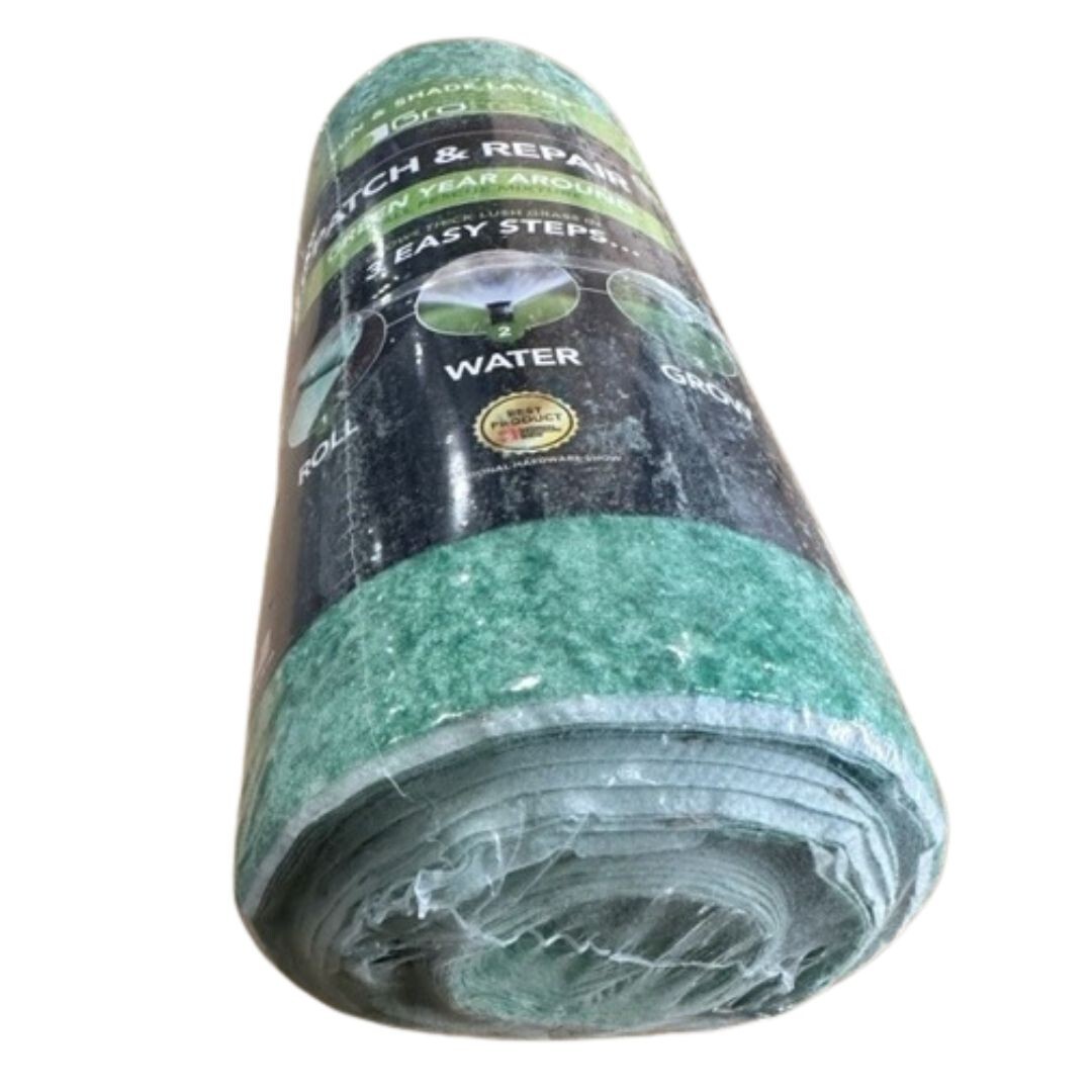 12PK - Biodegradable Grass Seed Mat, Year Round Green - 50 Sq Ft Quick Fix Rolls
