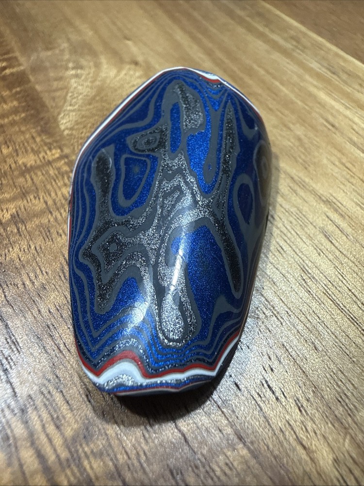 Fordite - Polished Freeform Finished Piece Blue And Silver