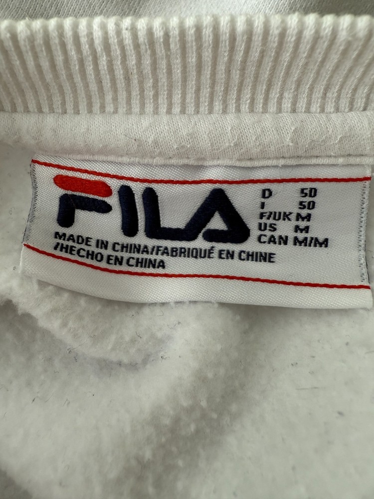 Fila Jumper White Cotton PullOver Medium M 38-40 in