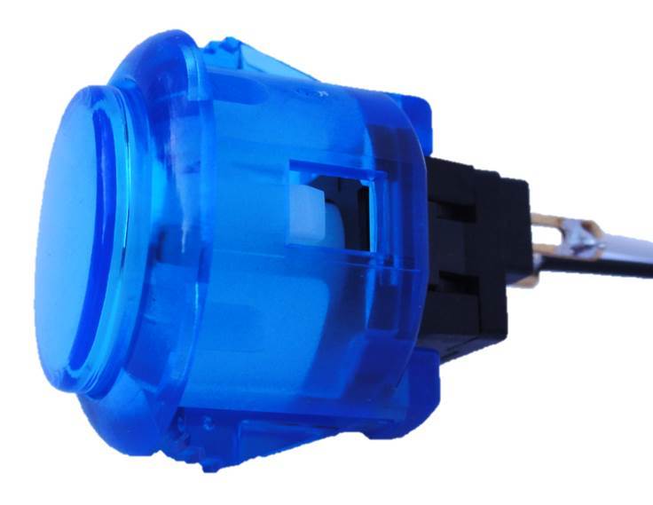 Tesi DITO Snap-in 24MM Guitar Arcade Button Kill Switch Translucent Blue
