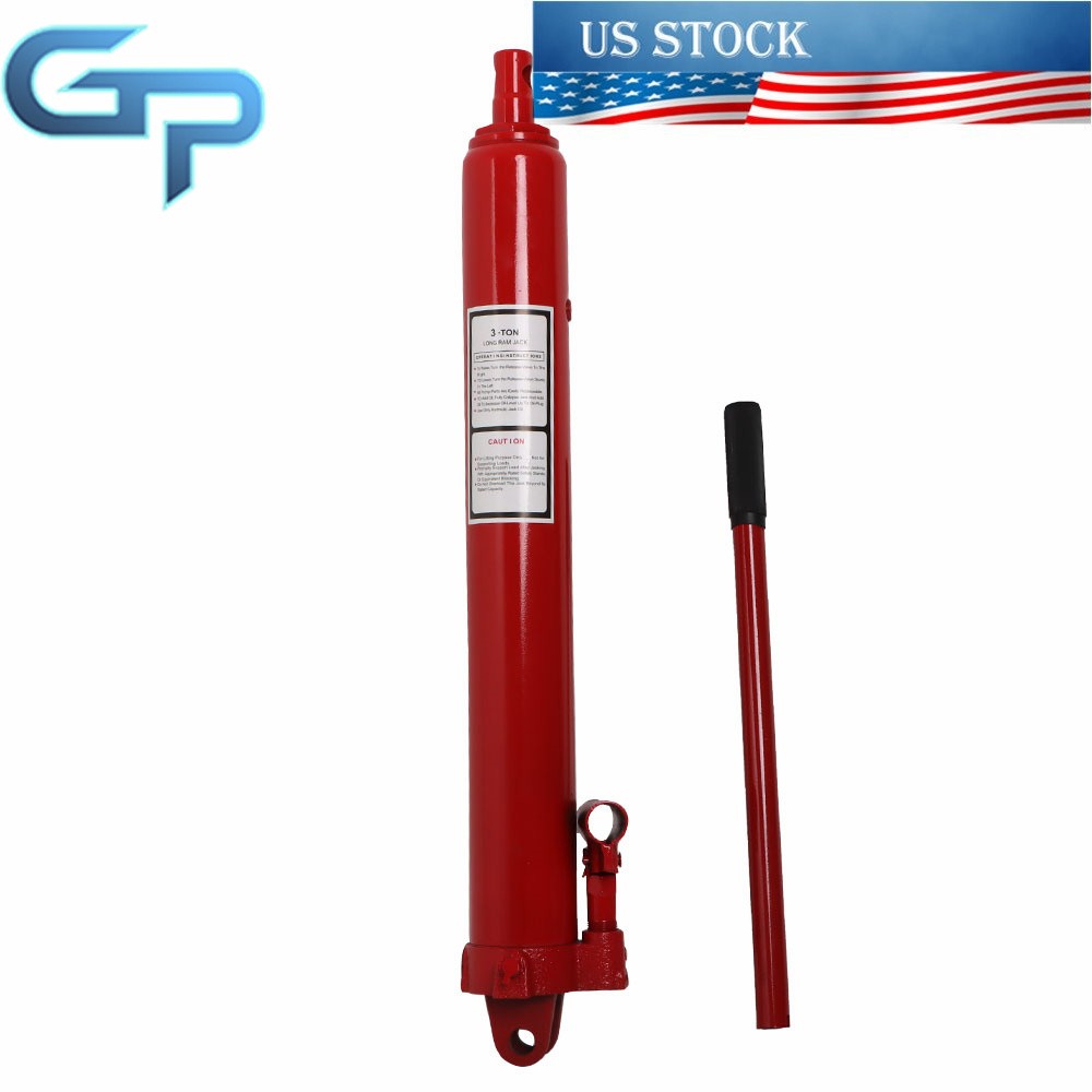 Hydraulic Long Ram Jack Lift Jacking 3Ton Shop Crane Engine Hoist Lifting