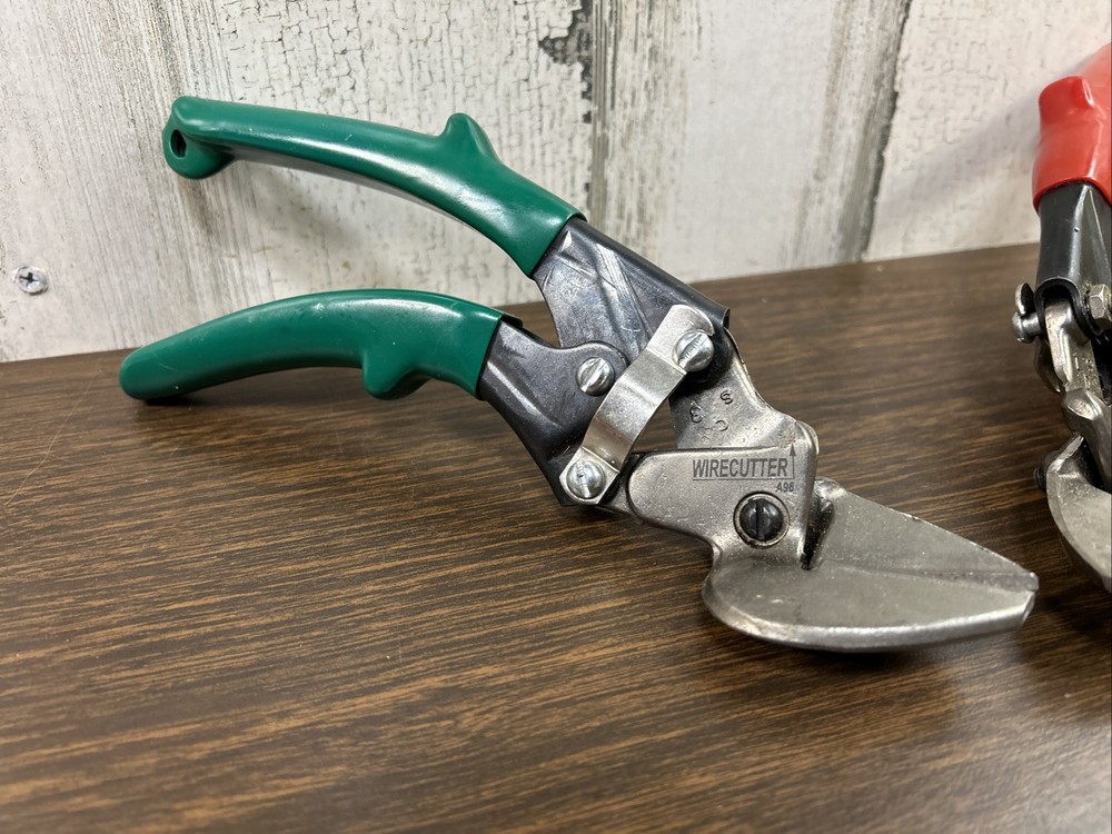 Prosnip Pair Offset Tin Snips Right & Left Cut W/Wire Cutter