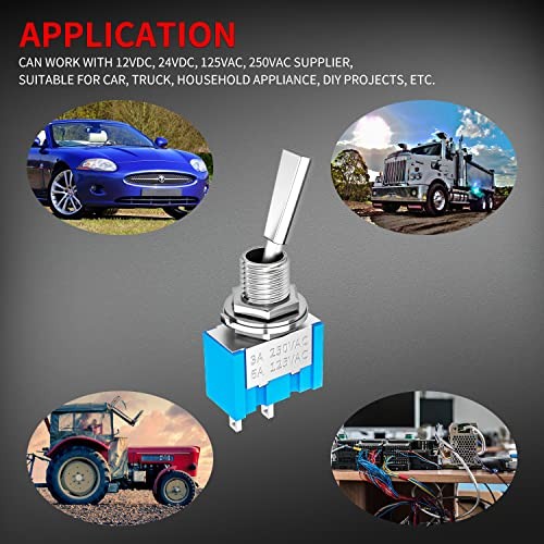 Mini Toggle Switch SPST Miniature Small Flat Toggle Switch ON/Off 2 MTS-101-F1