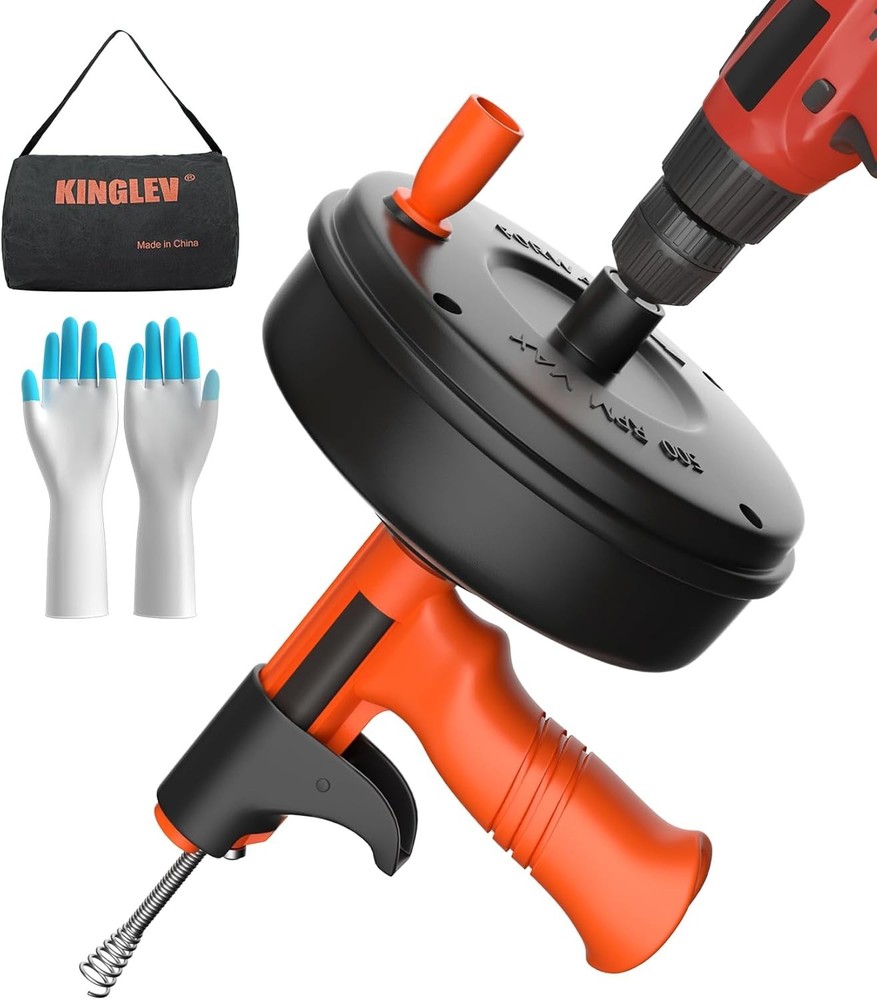 Drain Snake, Drain With Drill Adapter, 35ft Flexible Cable  Manual /poweredHT092