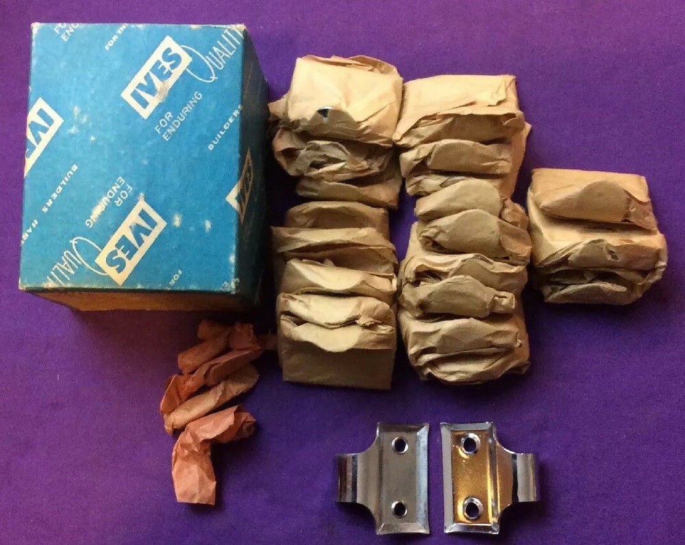 Ives NOS #14B26 Chromed Bronze Window Pulls 22 Pieces