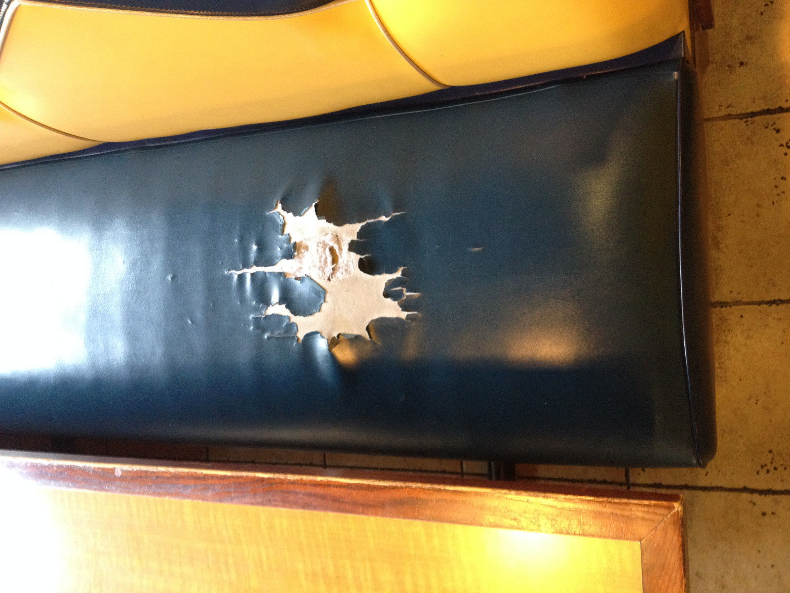 Restaurant Booth Seat Cover Repair - DIY STAPLE ON Custom Replacement Vinyl Top