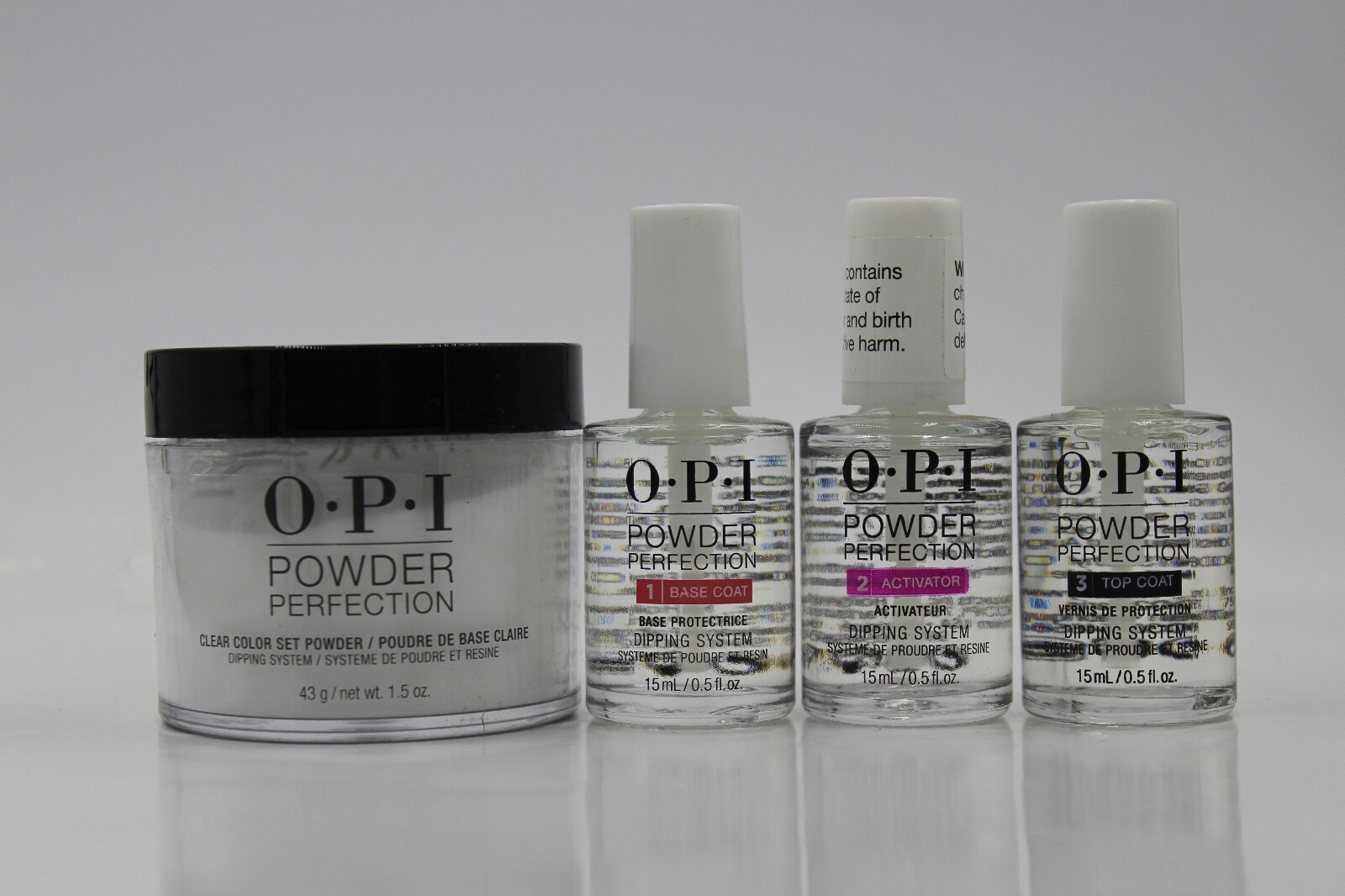 OPI DIP PRO KIT - Clear Color Set Powder 1.5oz + System Liquid Essentials 1,2,3