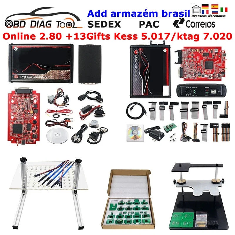 ECU Master 4 LED BDM Frame 22 Adapter Programmer Free 2.80 Real ECM Titanium1.61