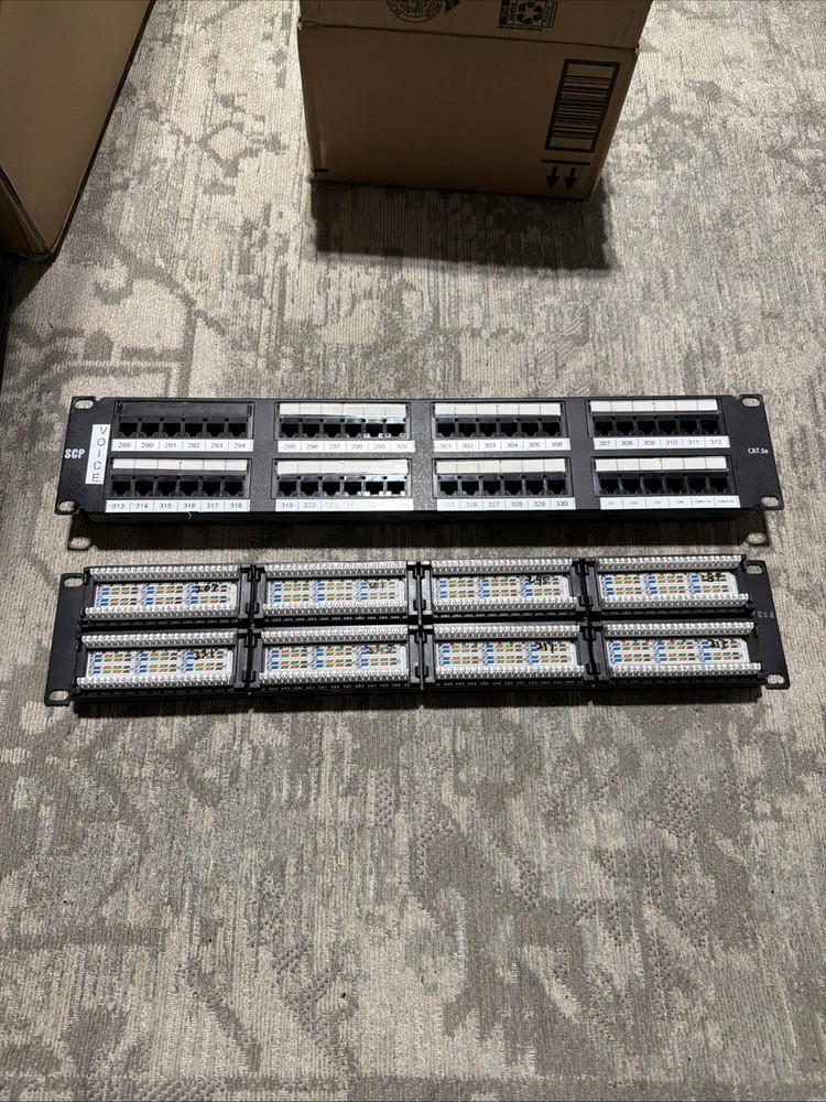 CAT5e 48 Port Ethernet Rack Mountable 2U 110 Style Punch-down Patch Panel