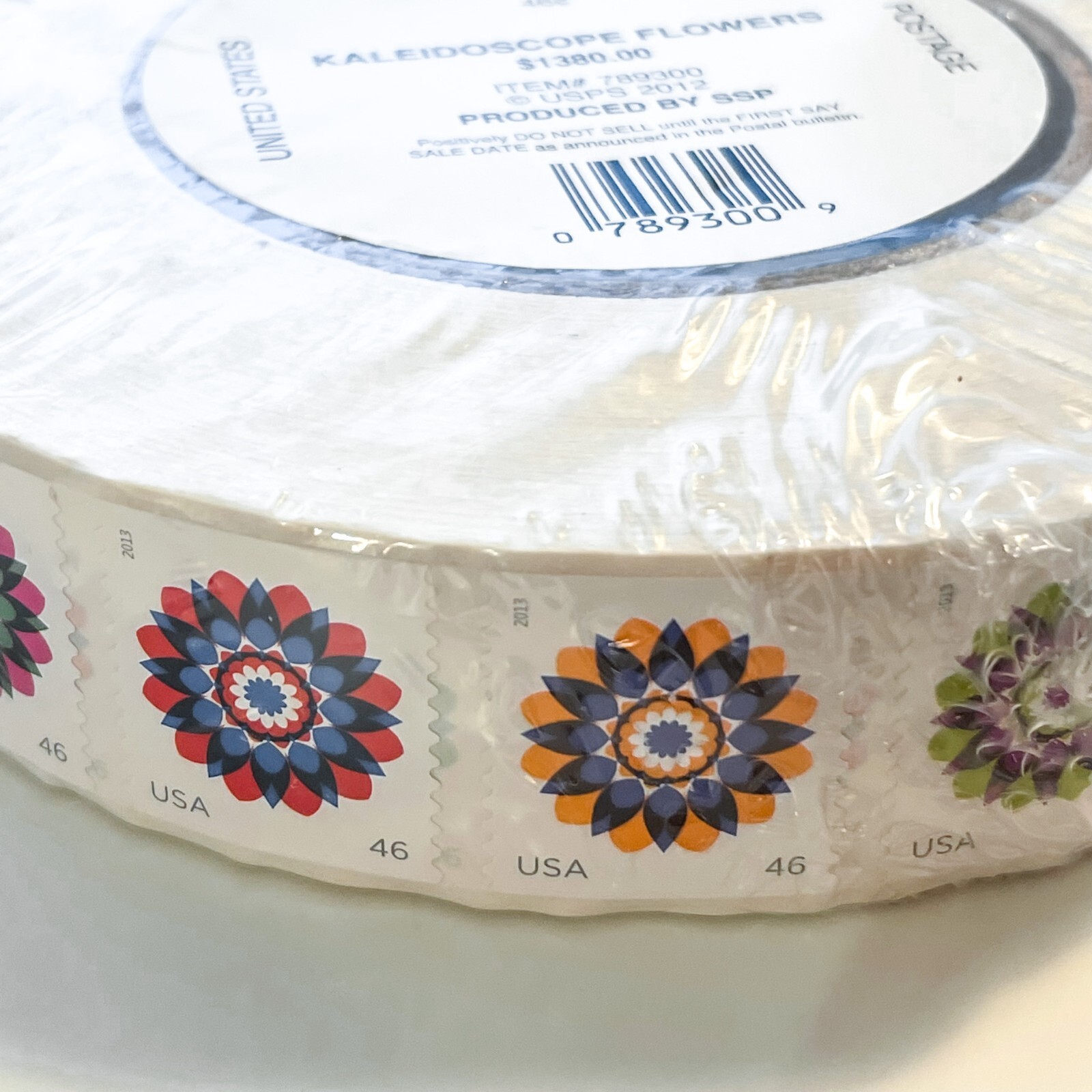 US # 4722-25 / 4725a Kaleidoscope Flowers 46c (2013) - Coil Roll 100 Stamps NEW!