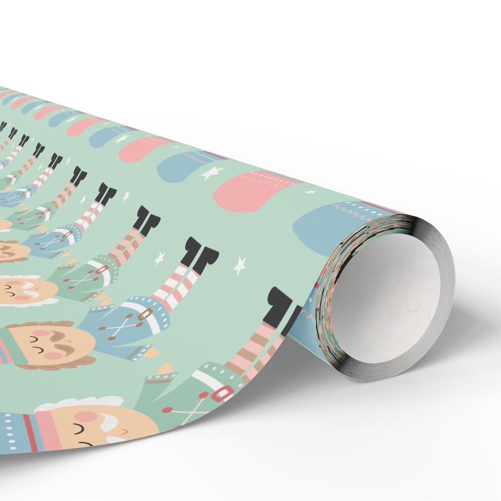 Mint With Nutcracker Print Wrapping Papers