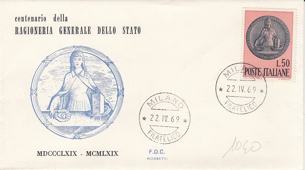 22/4/1969-1 FDC FIRST DAY "100th General State Accounting" (1040)
