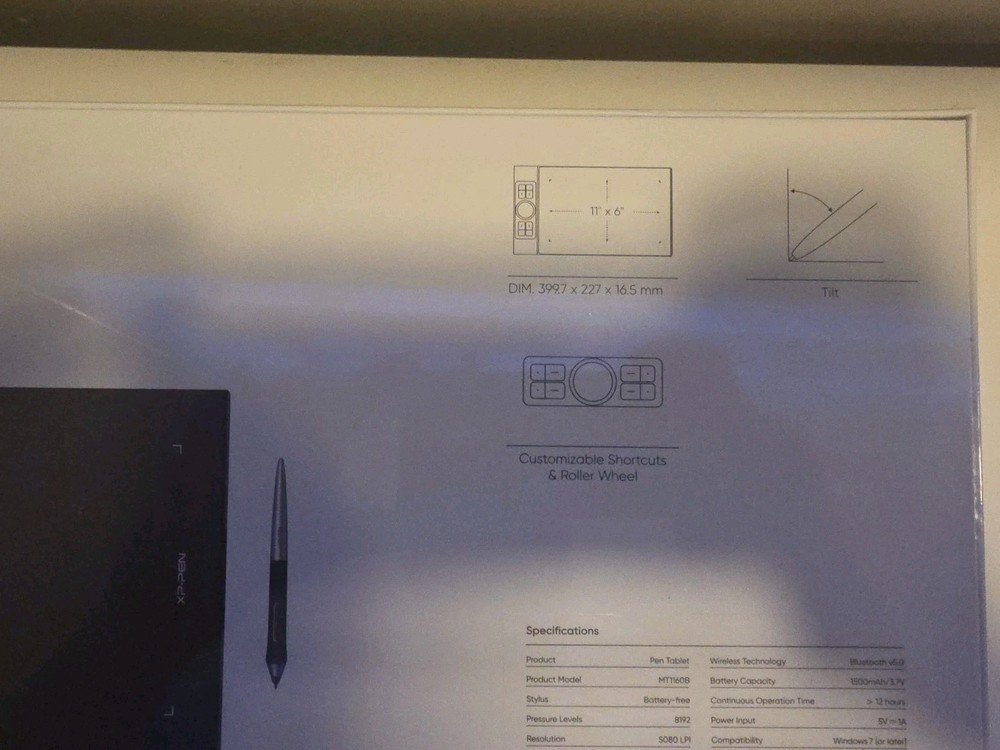 XP-PEN Deco Pro MW Wireless Bluetooth Drawing Tablet Pen Tablet NEW