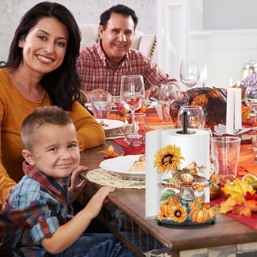Fall Paper Towel Holder Rustic Scarecrow Kitchen Decor Fall Scarecrow