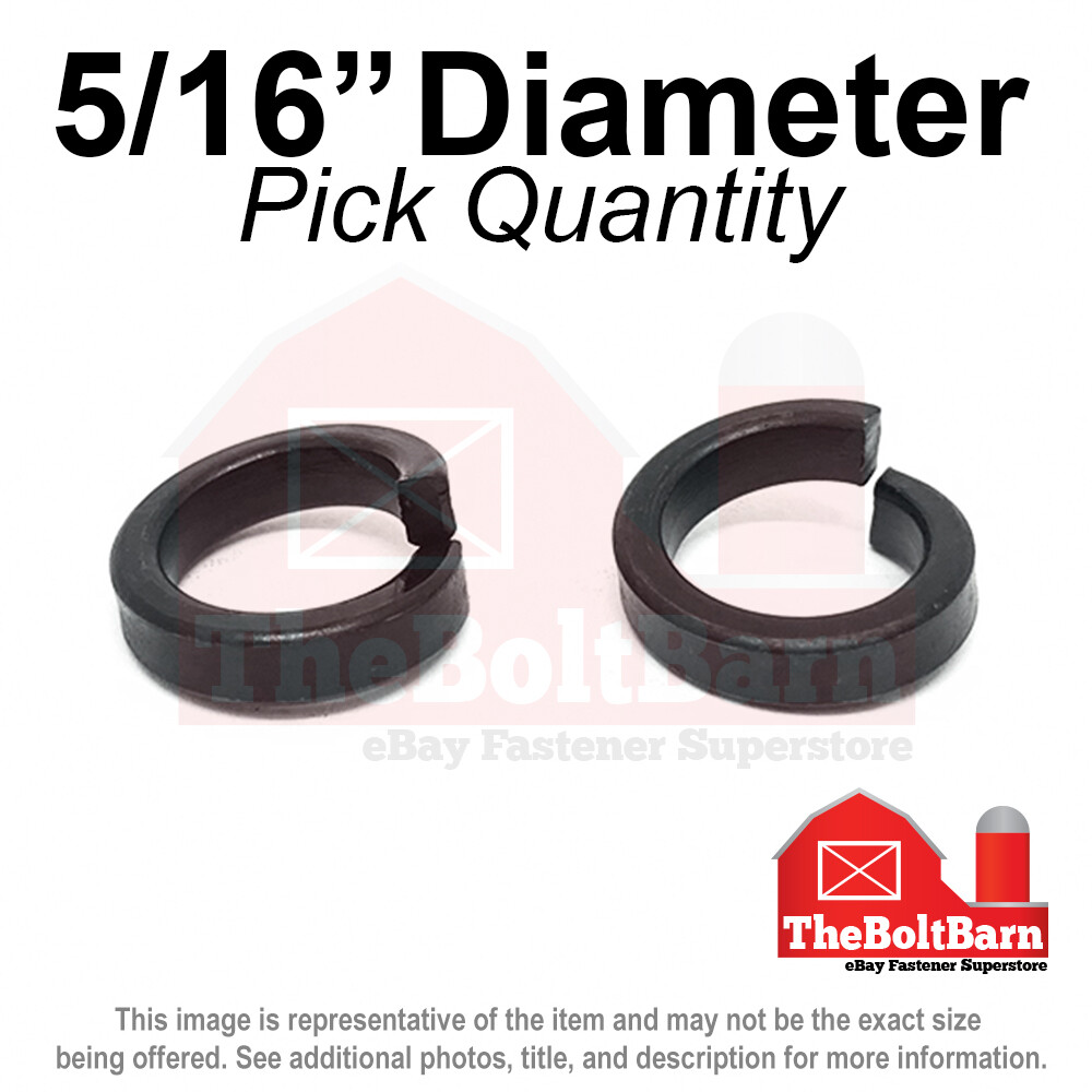 5/16" Grade 8 High Collar Split Lock Washers Alloy Steel Plain (Pick Quantity)