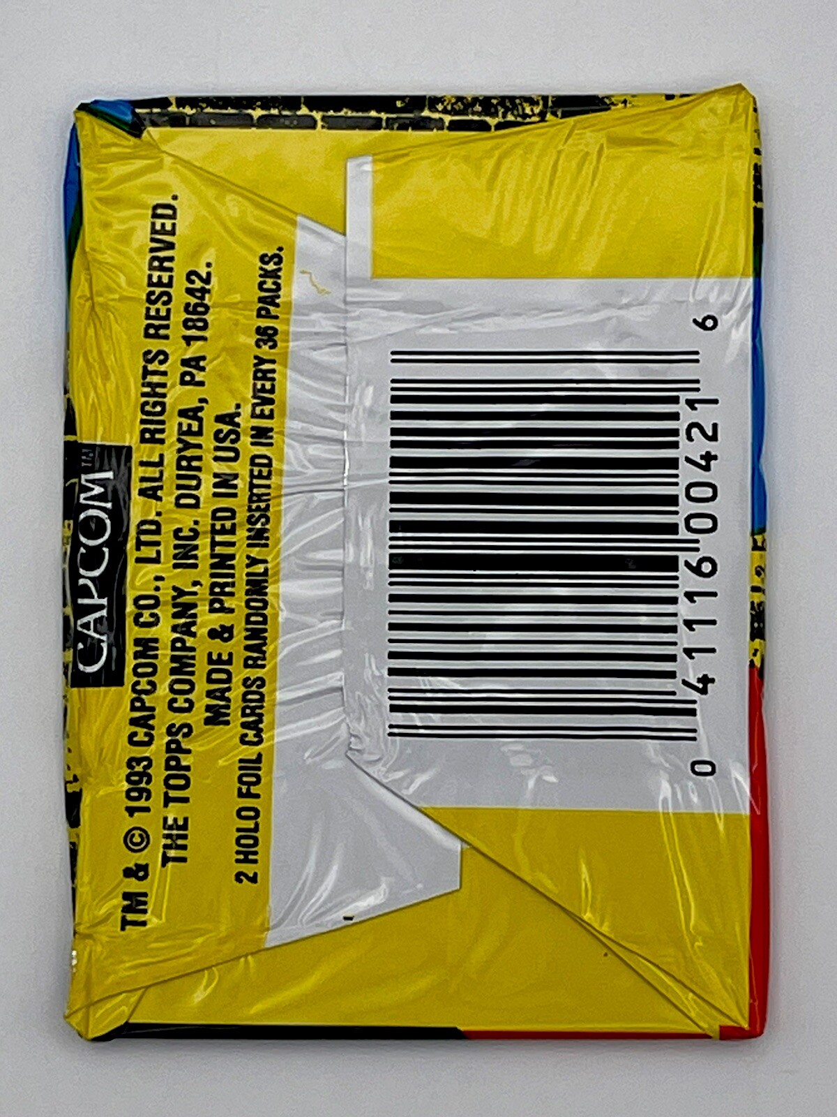 1993 Street Fighter 2 Capcom Topps Trading Card 1 Sealed Pack. Vintage Authentic