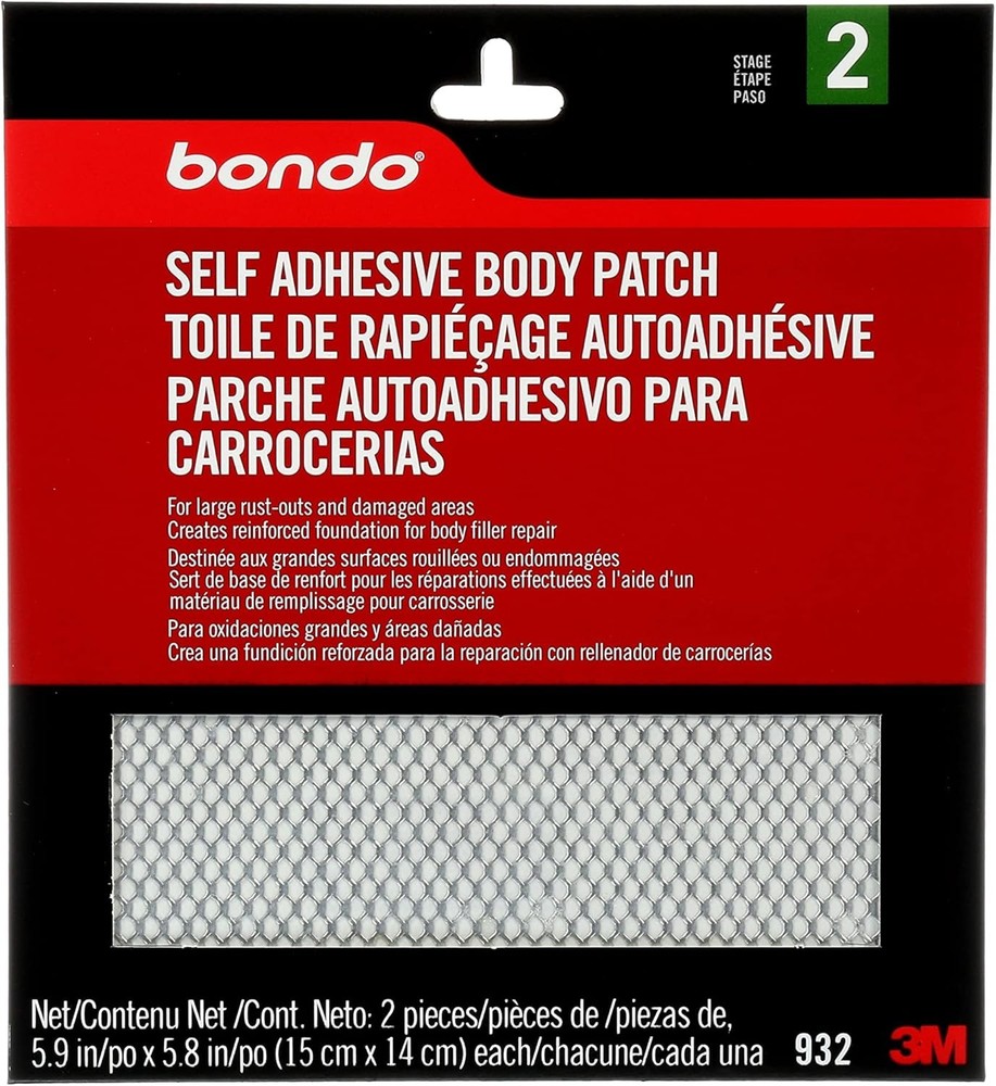 Bondo Self-Adhesive Body Patch, For Large Rust-Outs and Pack, Metallic
