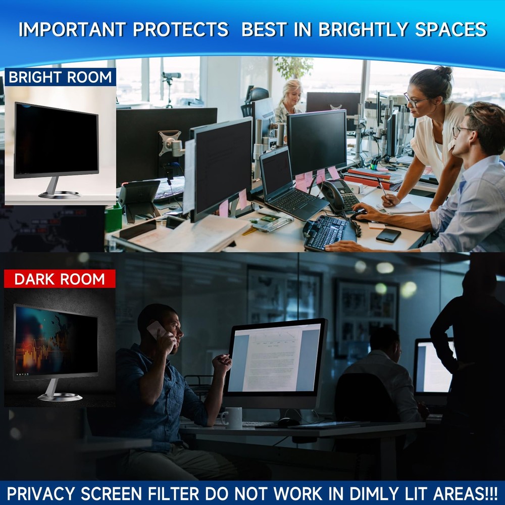 Magicmoon 2-Pack 24 Inch Computer Privacy [2 Pack] 24 16:9 Aspect Ratio