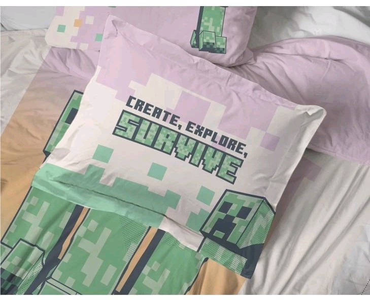 Jay Franco Minecraft Creeper Comforter Set, Full Size, New