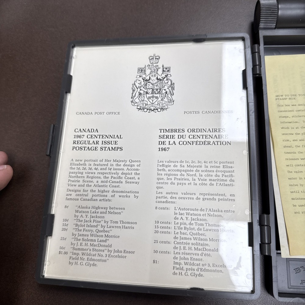 CANADA 1967 CENTENNIAL COMMEMORATIVE STAMP SET AND BOX