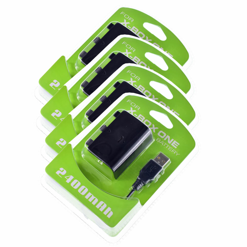 Rechargeable Battery Pack 2400mAh For Xbox One Wireless Controller + USB Cable