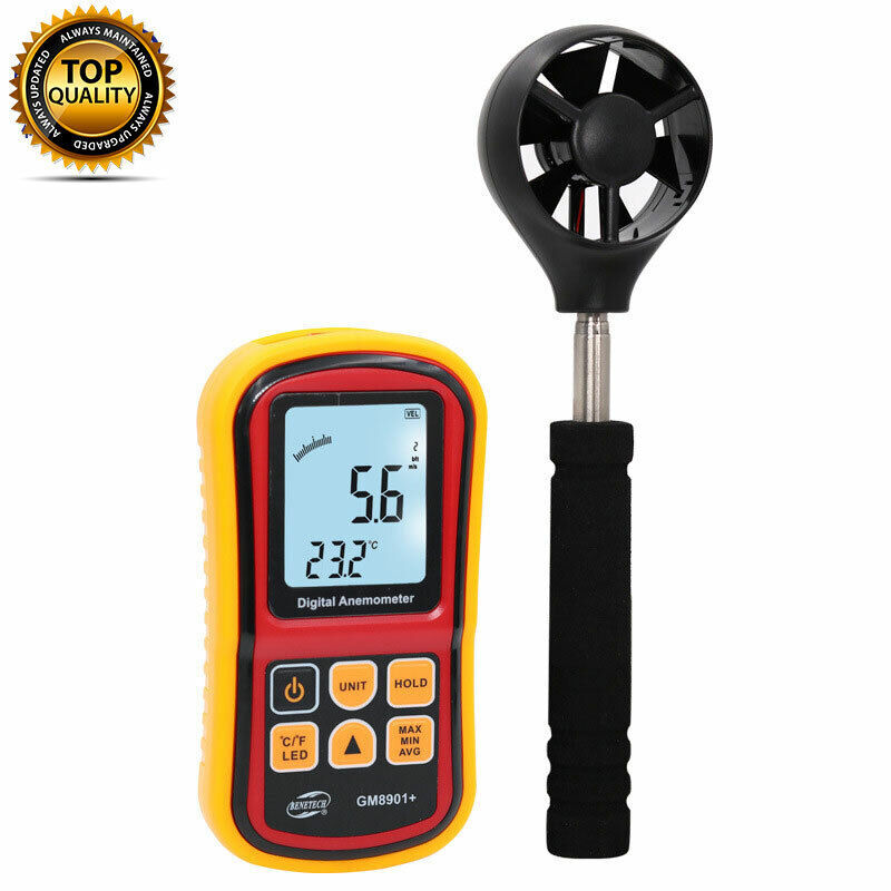 Digital Handheld Anemometer Wind Speed Meter Thermometer Sailing LCD